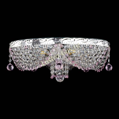 Люстра Виктория розовая в Симферополе Гусь Хрустальный