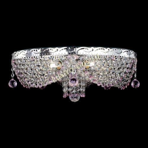 Люстра Виктория розовая в Симферополе Гусь Хрустальный