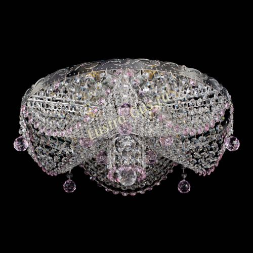 Люстра Виктория розовая в Симферополе Гусь Хрустальный