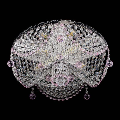 Люстра Виктория розовая в Симферополе Гусь Хрустальный