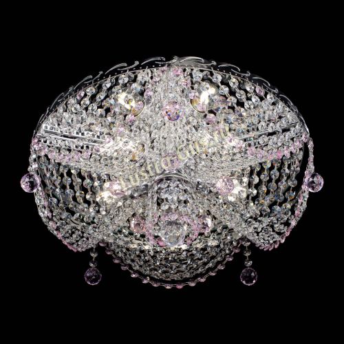 Люстра Виктория розовая в Симферополе Гусь Хрустальный