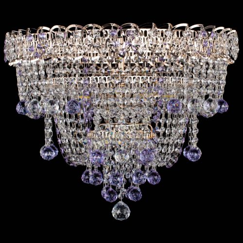 Люстра Водопад Софья фиолетовая в Симферополе Гусь Хрустальный