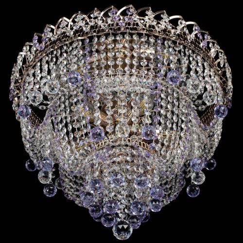 Люстра Водопад Софья фиолетовая в Симферополе Гусь Хрустальный