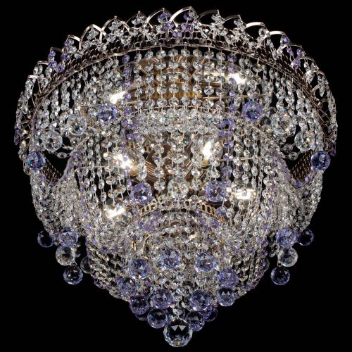 Люстра Водопад Софья фиолетовая в Симферополе Гусь Хрустальный