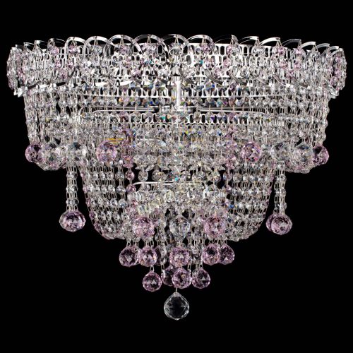 Люстра Водопад Софья розовая в Симферополе Гусь Хрустальный
