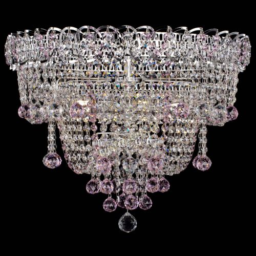 Люстра Водопад Софья розовая в Симферополе Гусь Хрустальный