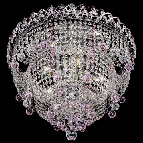 Люстра Водопад Софья розовая в Симферополе Гусь Хрустальный