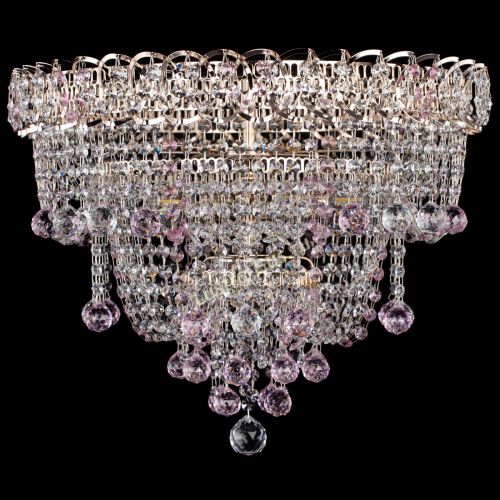 Люстра Водопад Софья розовая в Симферополе Гусь Хрустальный