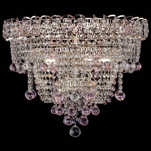 Люстра Водопад Софья розовая в Симферополе Гусь Хрустальный