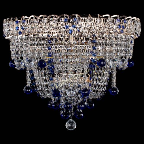 Люстра Водопад Софья синяя в Симферополе Гусь Хрустальный