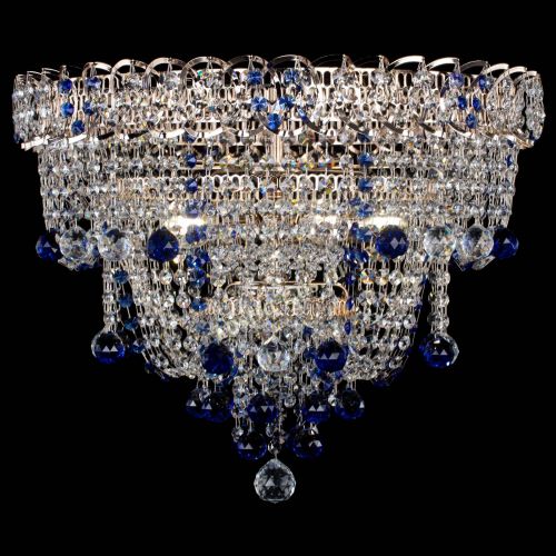Люстра Водопад Софья синяя в Симферополе Гусь Хрустальный