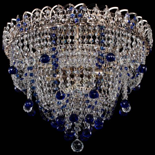 Люстра Водопад Софья синяя в Симферополе Гусь Хрустальный
