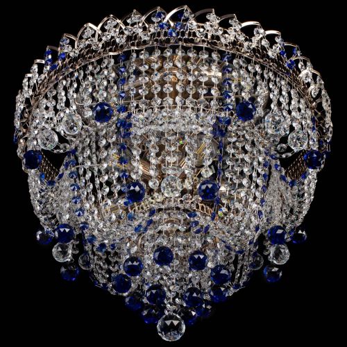 Люстра Водопад Софья синяя в Симферополе Гусь Хрустальный