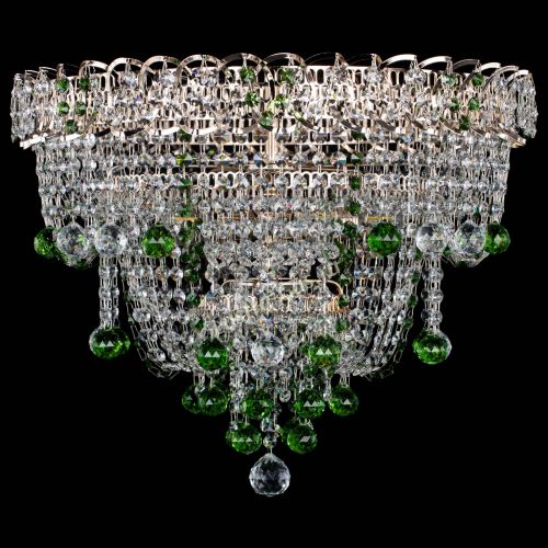 Люстра Водопад Софья зеленая в Симферополе Гусь Хрустальный