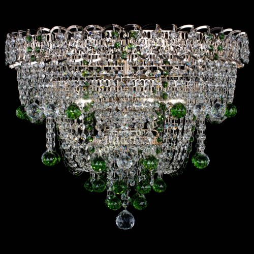 Люстра Водопад Софья зеленая в Симферополе Гусь Хрустальный