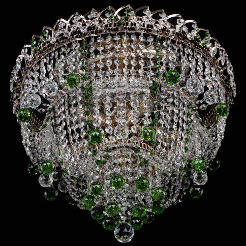 Люстра Водопад Софья зеленая в Симферополе Гусь Хрустальный