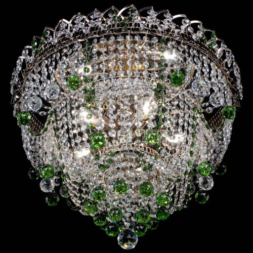 Люстра Водопад Софья зеленая в Симферополе Гусь Хрустальный