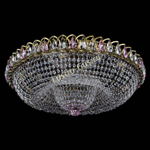 Люстра Водоворот Купол под бронзу Розовый в Симферополе Гусь Хрустальный