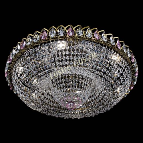 Люстра Водоворот Купол под бронзу Розовый в Симферополе Гусь Хрустальный