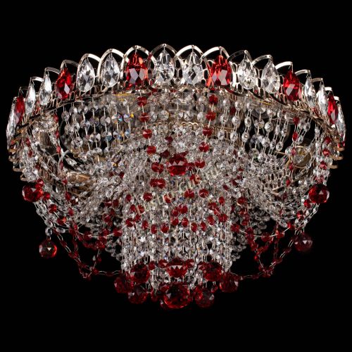 Люстра Водоворот Ольга шар красная в Симферополе Гусь Хрустальный