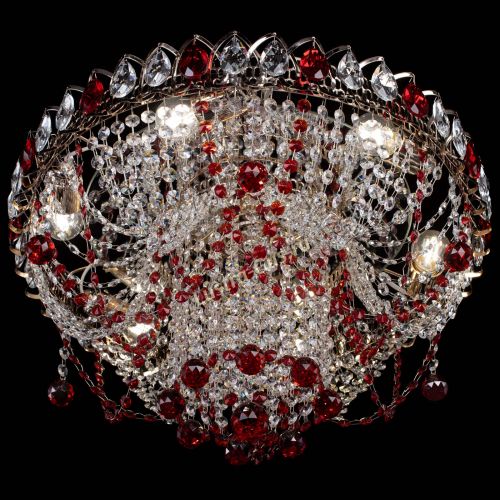 Люстра Водоворот Ольга шар красная в Симферополе Гусь Хрустальный