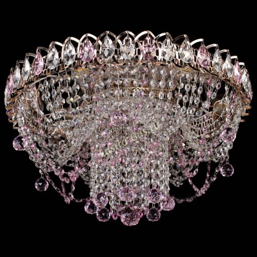 Люстра Водоворот Ольга шар розовая в Симферополе Гусь Хрустальный