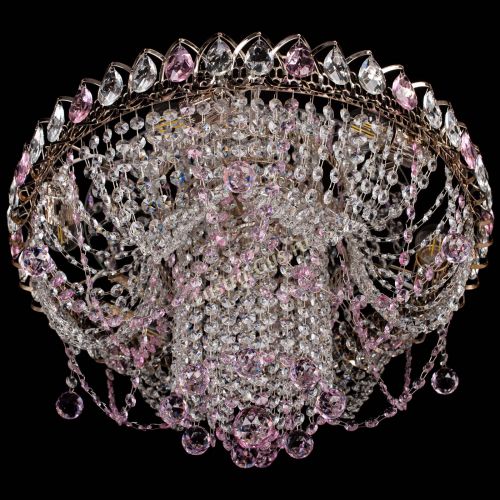 Люстра Водоворот Ольга шар розовая в Симферополе Гусь Хрустальный
