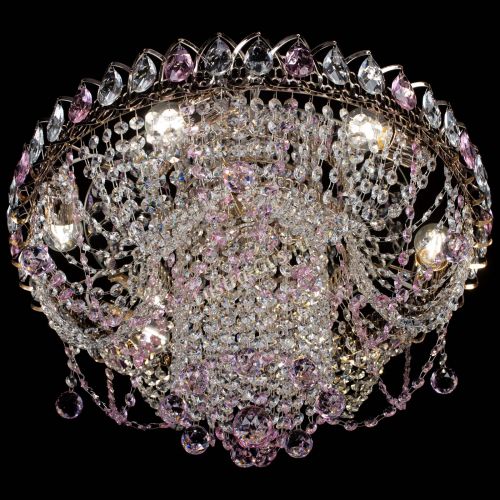 Люстра Водоворот Ольга шар розовая в Симферополе Гусь Хрустальный