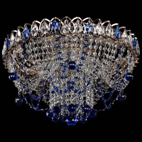 Люстра Водоворот Ольга шар синяя в Симферополе Гусь Хрустальный