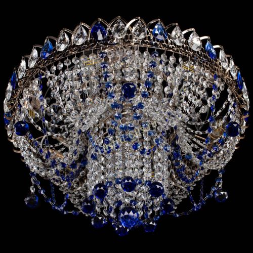 Люстра Водоворот Ольга шар синяя в Симферополе Гусь Хрустальный