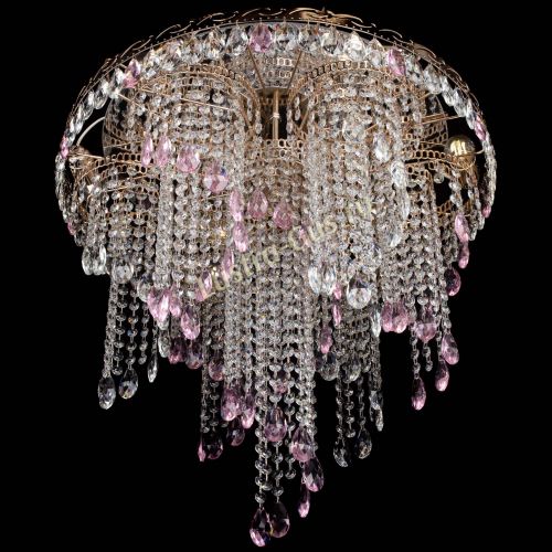 Люстра Вьюга розовая в Симферополе Гусь Хрустальный