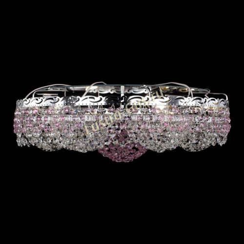 Люстра Вьюга №3 розовая в Симферополе Гусь Хрустальный