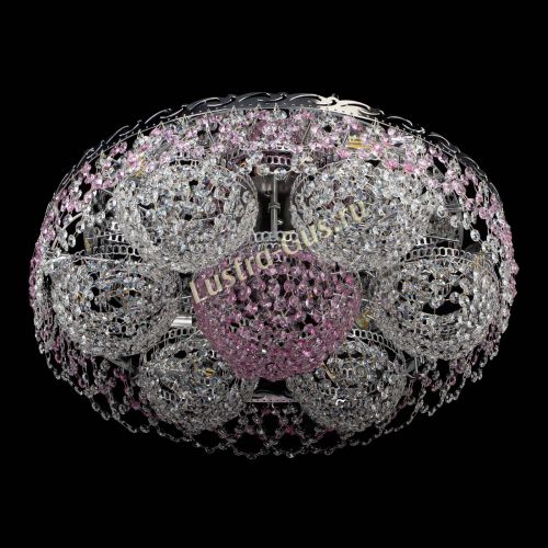 Люстра Вьюга №3 розовая в Симферополе Гусь Хрустальный