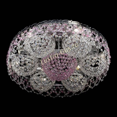Люстра Вьюга №3 розовая в Симферополе Гусь Хрустальный