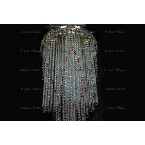 Люстра Вьюга длинная красная в Симферополе Гусь Хрустальный