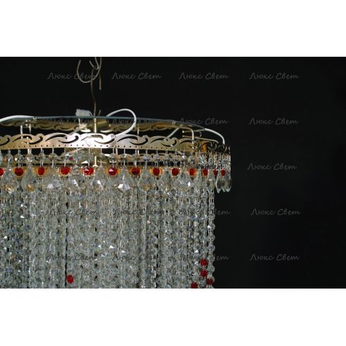 Люстра Вьюга длинная красная в Симферополе Гусь Хрустальный