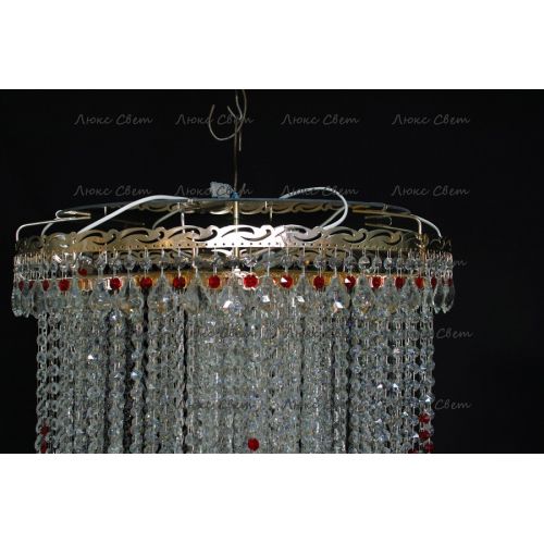 Люстра Вьюга длинная красная в Симферополе Гусь Хрустальный