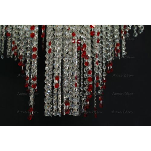 Люстра Вьюга длинная красная в Симферополе Гусь Хрустальный
