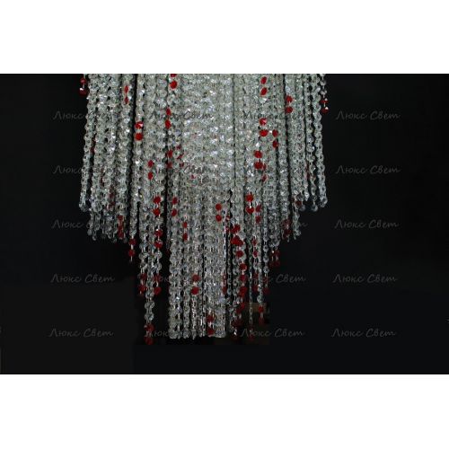 Люстра Вьюга длинная красная в Симферополе Гусь Хрустальный