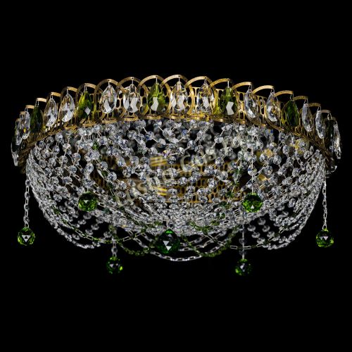 Люстра Жасмин №1 под бронзу зеленая в Симферополе Гусь Хрустальный