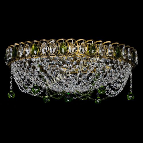 Люстра Жасмин №1 под бронзу зеленая в Симферополе Гусь Хрустальный