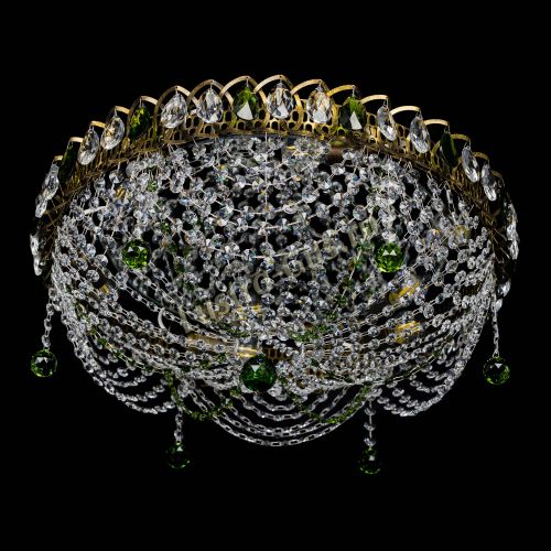 Люстра Жасмин №1 под бронзу зеленая в Симферополе Гусь Хрустальный