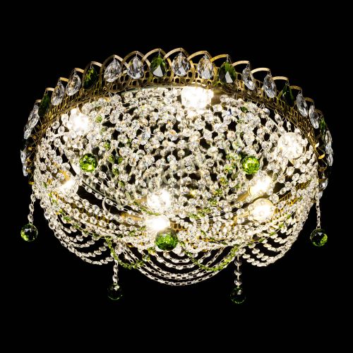 Люстра Жасмин №1 под бронзу зеленая в Симферополе Гусь Хрустальный