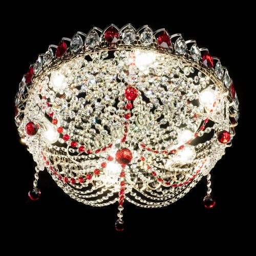 Люстра Жасмин №1 красная в Симферополе Гусь Хрустальный