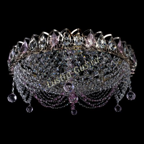 Люстра Жасмин №1 розовая в Симферополе Гусь Хрустальный