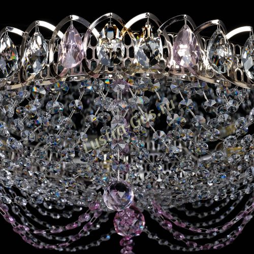 Люстра Жасмин №1 розовая в Симферополе Гусь Хрустальный