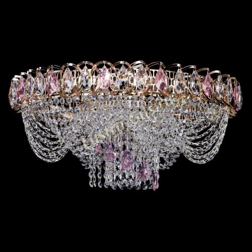 Люстра Жасмин Каскад розовый в Симферополе Гусь Хрустальный