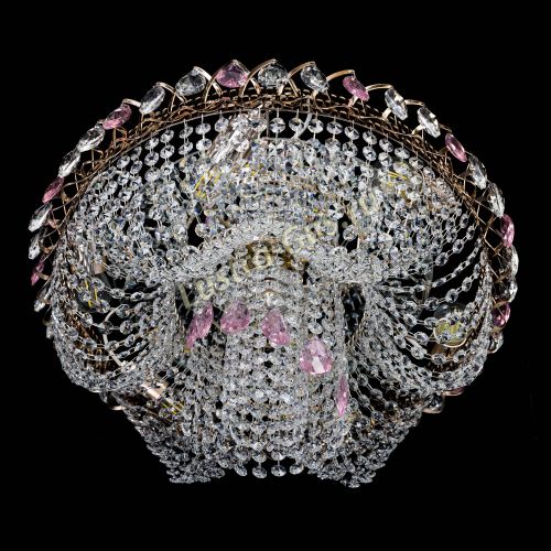 Люстра Жасмин Каскад розовый в Симферополе Гусь Хрустальный