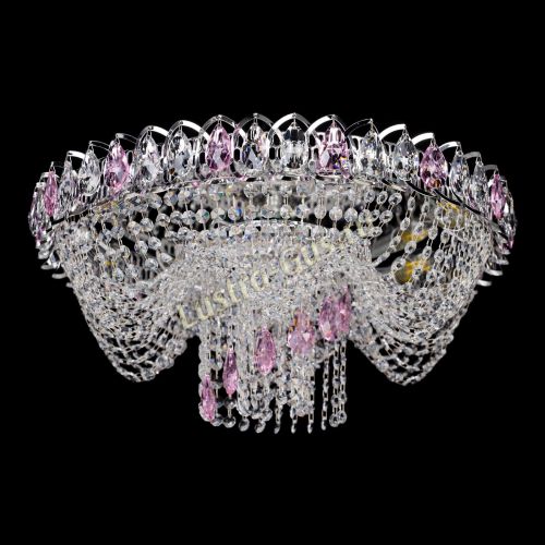 Люстра Жасмин Каскад розовый в Симферополе Гусь Хрустальный