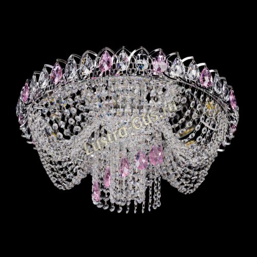 Люстра Жасмин Каскад розовый в Симферополе Гусь Хрустальный
